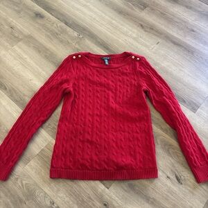 Polo Ralph Lauren Red Cable Knit Sweater